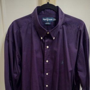 Ralph Lauren "Blake" 100% Cotton Long-sleeve Casual Shirt in Purple. XXL